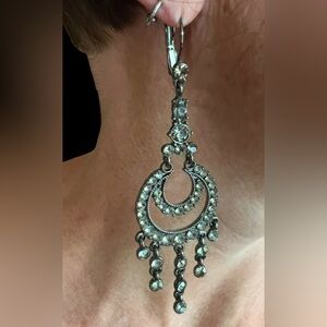 Silver/rhinestone Chandelier Earrings